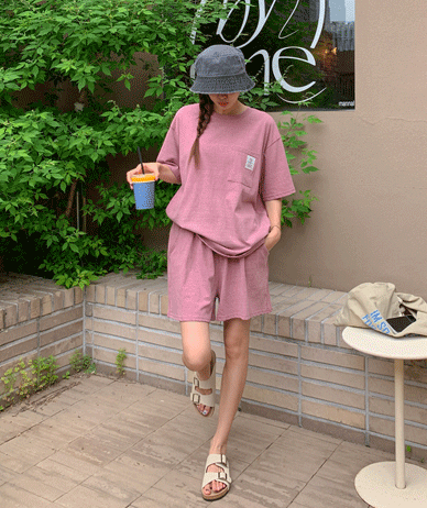 Noen Patch Pigment 短袖短裤运动服