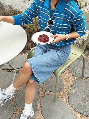 Sally Striped Collar Knit