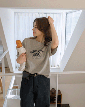 New York Lettering Spandex Short Sleeve T-shirt