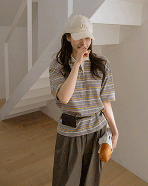 Multistripe button-down collared shirt