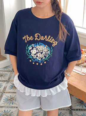 Maternity*Darling Flower Frill Sweatshirt Short T-shirts