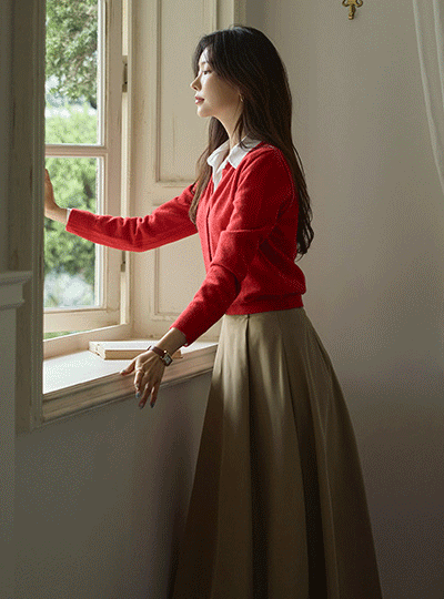 A-line Belt (Set) Long Skirt