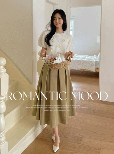 A-line Wrinkles Long Skirt