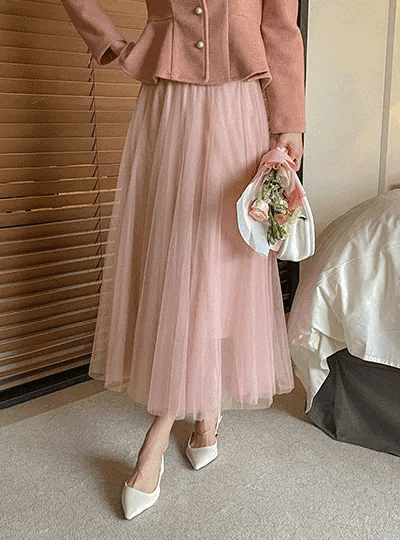 Rose Double Tulle Hair band Long Skirt