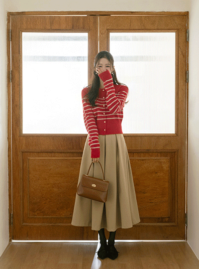 Thick Cozy Pleats Line Skirt