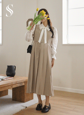 <b>[Limited Quantity SALE]</b> Maternity* Pleated Belted Bustier Maternity Dress