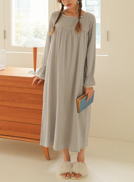 <b>[Limited Quantity SALE]</b> [Luna Sweet] Maternity*Yorumuji Bean Button Pajamas Maternity Dress