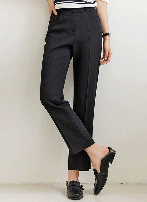 [The Onme] Sleekline Side-Slit Straight Slacks