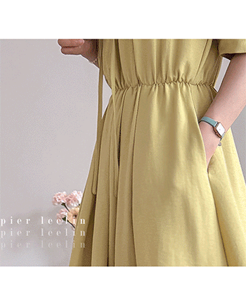 [Best Deal 8,000 KRW Discount] <FONT color=#5a3954>MADE LIN</font> Laboren Summer Pintuck Shirring One Piece [size:F(55~66)]