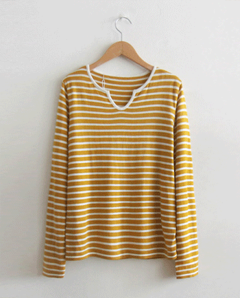 [Special Sale 30% ★ Limited Quantity] Peri Striped Delicate Fit Soft Stretch Knit [size: F (55~66)]
